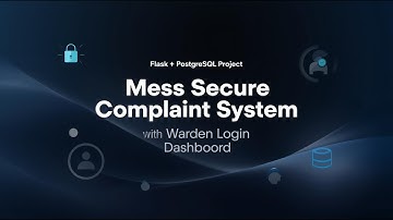 Flask Project: Mess Secure Complaint Management System | Python + PostgreSQL Final Year Project Demo
