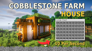 Minecraft Aesthetic | How to Build Cobblestone Generator Farm House | Tutorial