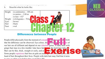 class 7 english chapter 12 exercise | Difference between People Chapter full exerise