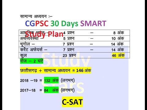 CGPSC 30 Days Smart Study Plan // Cgpsc ki taiyari kaise kare 2019 - 20 ...
