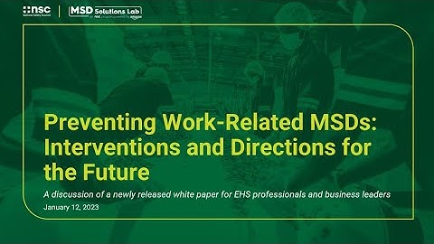 Preventing Work-Related MSDs: Interventions and Directions for the Future