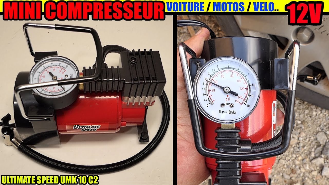 mini compresseur LIDL ULTIMATE SPEED gonfler pneus voiture moto vélo.. Mini  comrpessor Kompressor 