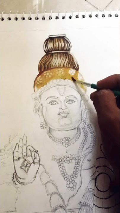 Lord Ayyappa Swami 🙏🏻😌 Realistic Painting 😱✨ (Part - 01)#drawing# trending#short_@yashartech