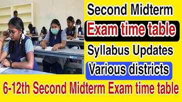 6-12th Second Midterm Exam time table 2022|Syllabus Updates|Second Midterm Exam time table 2022