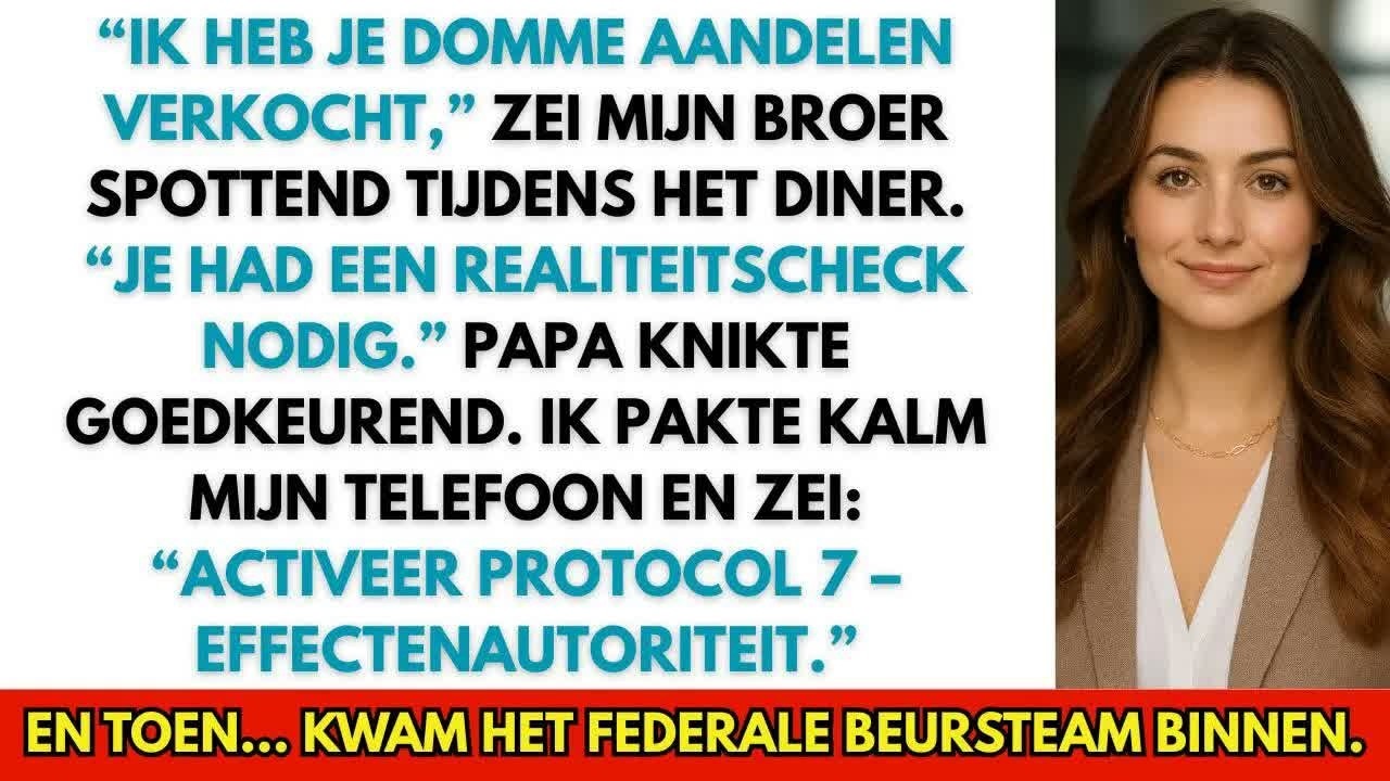 Ik had nooit verwacht dat het zondagse diner bij mijn ouders zou eindigen met mijn broer die mijn zogenaamd waardeloze investeringen had verkocht. Hij grinnikte terwijl hij aankondigde dat hij...