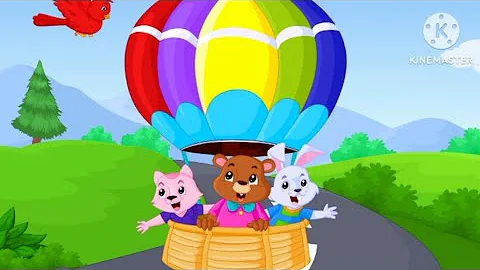 Preschool Vehicle Learning - Hot air balloon Taxi + More Kids Nursery Rhymes|