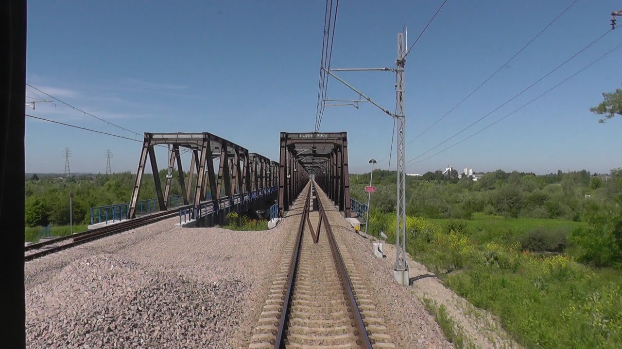 Odcinek Kraków Płaszów - Tarnów z tyłu pociągu TLK Karpaty