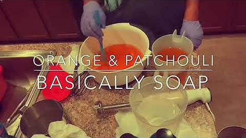 Making cold processed soap | Drop Swirl | Orange & Patchouli Essential oil blend🍊