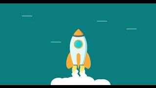Startup animation. Rocket flying into space. 4k video, HD, animated background