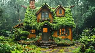 Dream House With Flowers On The Roof  Soft Jazz Music Combined with Soothing Rain Sounds