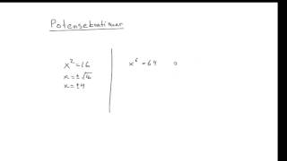 Matematik 2b: Potensekvationer