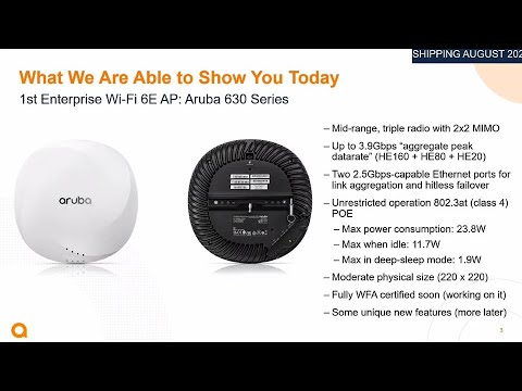 Aruba 630 Series Campus Access Points - Wi-Fi 6E In Action