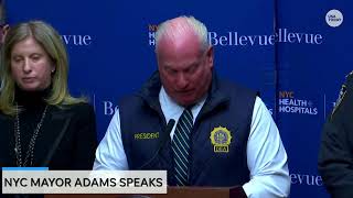 NYC Mayor Adams speaks at hospital visit for police officer amid calls for his resignation