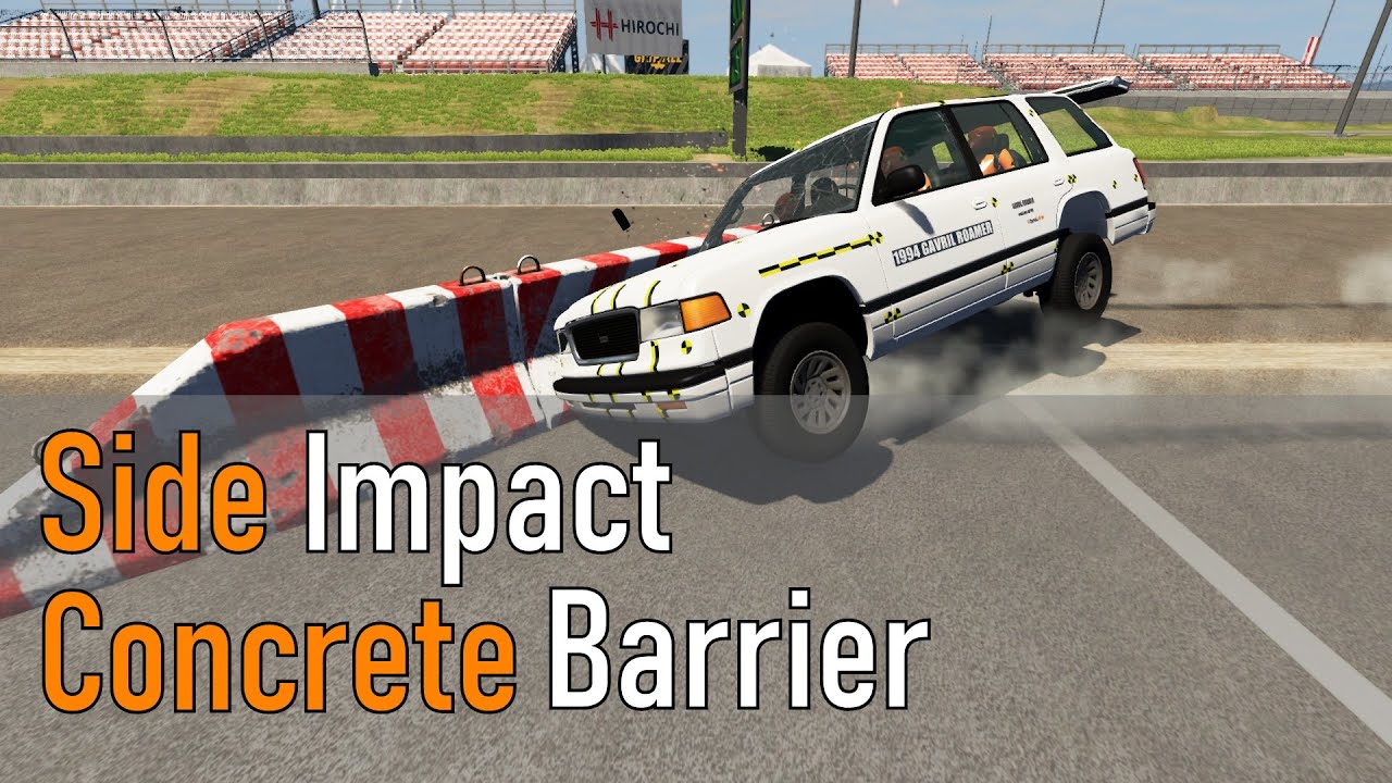 Concrete Barrier | Side Impact | BeamNG.drive - YouTube