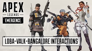 NEW Loba Valkyrie Bangalore Interactions Voice Lines | Apex Legends