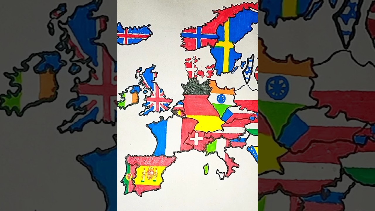 Draw Luxembourg 🇱🇺 Flag Map 