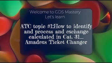 Amadeus - ATC Topic #1 How to identify and process and exchange calculated in Cat  31