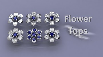 6 Flower Tops in 1 shape| Matrix 9 | @JewelCad-kf8bp | Jewelry designing free course