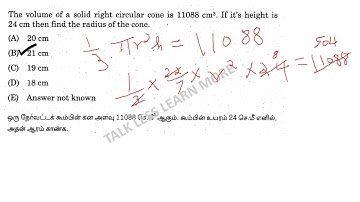 The Volume of a solid right circular cone is 11088 cm³. If it