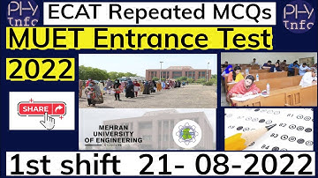 MUET Entrance Test-2022 ll Past paper - 21-08-2022 ll series test ll Urdu/Hindi ll phyinfo