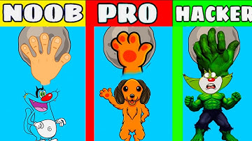 NOOB VS PRO VS HACKER CHALLENGE WITH OGGY JACK AND BOB IN MERGE IDLE PUSHER
