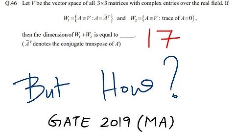 GATE 2019 mathematics solution Linear algebra question
