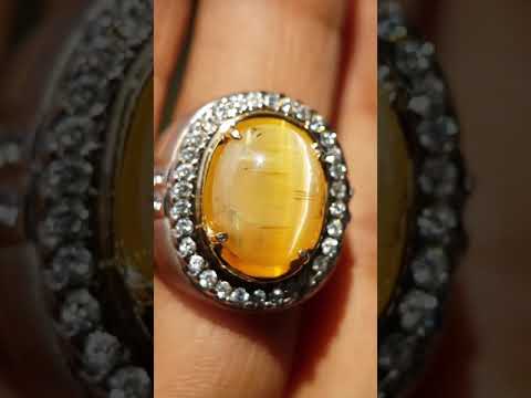 Di jual Batu Mata Kucing Kuning Asli Opal Cat eye (Kode 1038) Kode Barang : 1038 Nama Gemology Batu . 