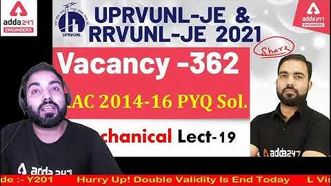 UPRVUNL JE 2021 | Mechanical Engineering | Previous Year Paper 2014-16