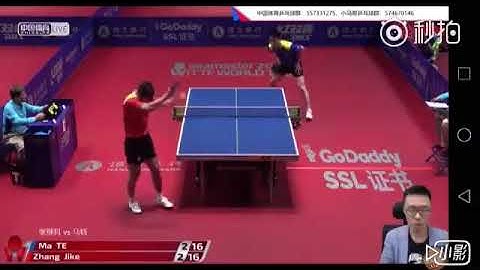 Zhang jike vs Ma te in hong kong open . One of the best rallies of the game