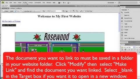 Linking to a Document in Dreamweaver CS4
