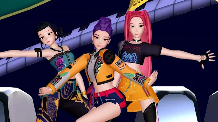 HUNTR/X 'Golden' Performance Video - Rumi, Zoey, Mira Kpop Demon Hunters Huntrix dance [MMD] 