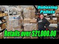 Unboxing Huge Pallets - Retails over $21,000 - I show you all the amazing items I got. - Reselling