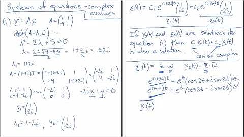 System of ODEs with complex eigenvalues