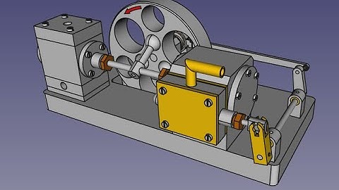 FreeCAD 0.20 1 CYL. HORIZONTAL STEAM ENGINE WITH PUMP