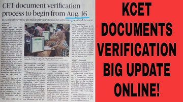 KCET 2022 DOCUMENTS VERIFICATION BIG ANNOUNCEMENT|DOCUMENTS VERIFICATION SCHEDULED|students solution