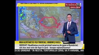 Alertă meteo COD GALBEN de furtuni. Ploi torenţiale, vijelii şi grindină în mai multe judeţe