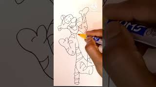 Cartoon Drawingbouncing Happy Tiggerwinnie The Pooh Family Drawing Series.