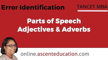 TANCET MBA Lesson Video | Error Identification | Parts of Speech - Adjectives & Adverbs