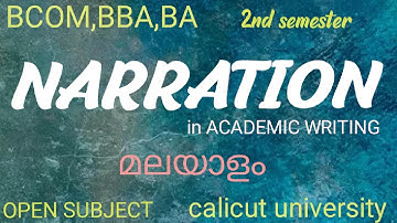 WHAT IS NARRATION in malayalam/2nd sem bcom,bba/academic writing unit 5/calicutuniversity