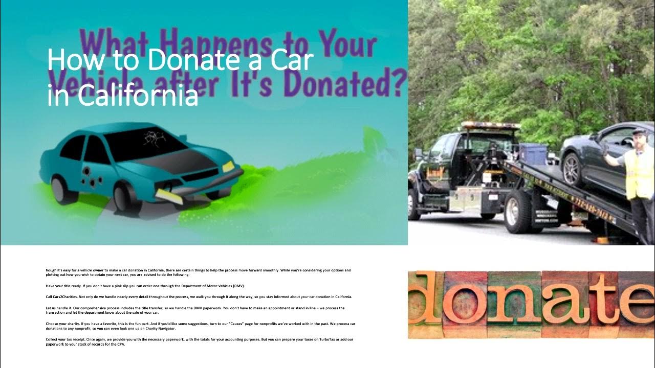 How to Donate a Car in California YouTube