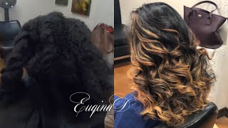 Natural Hair Carmelization Balayage