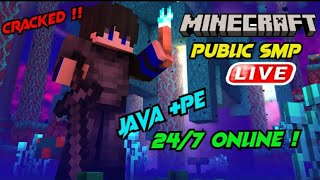 Minecraft Live Join My Smp BedRock + Javaedition Cracked 24/7 online public smp live