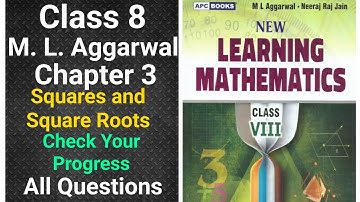 ml aggarwal class 8 math solution chapter 3 (Squares and Square Roots) Check Your Progress