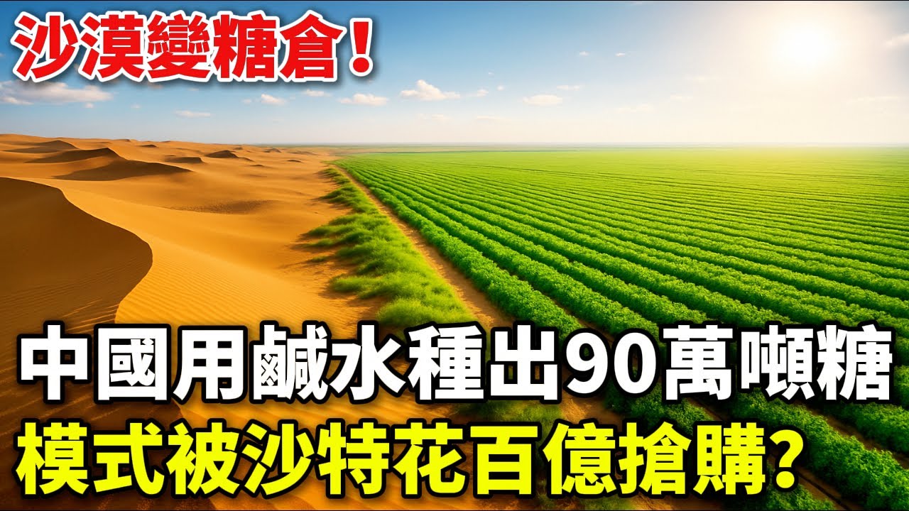 沙漠變糖倉！中國用鹹水種出90萬噸糖，比瑞士一年吃的還多，模式被沙特花百億搶購？