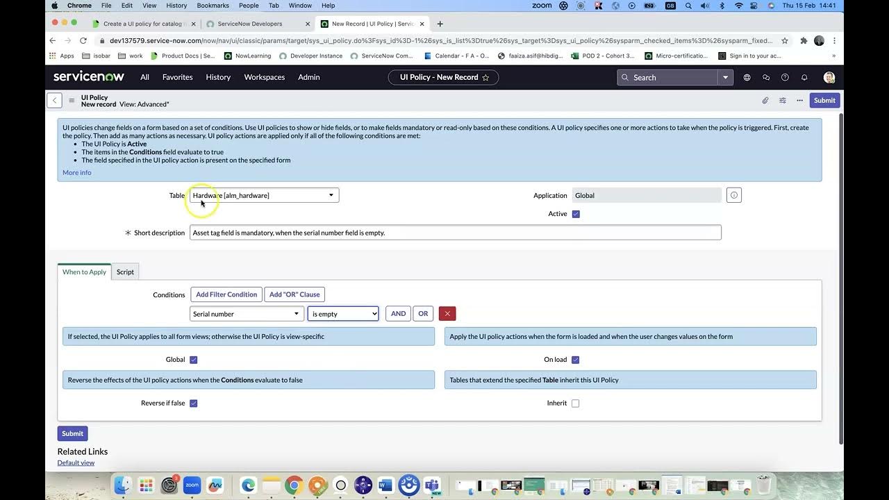 How to create a UI Policy in ServiceNow | Demonstration | ServiceNow ...