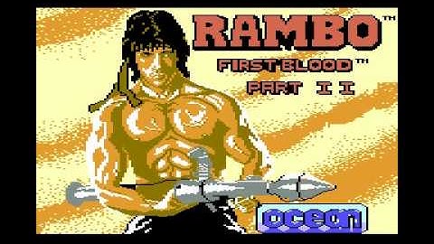 RAMBO FIRST BLOOD PART 2 OCEAN SOFTWARE COMMODORE 64 C64 GAME TAPE LOADING HIGH BITRATE