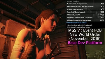 MGS V : The Phantom Pain - New World Order, Base Dev Platform (Event FOB - Nov, 2016)