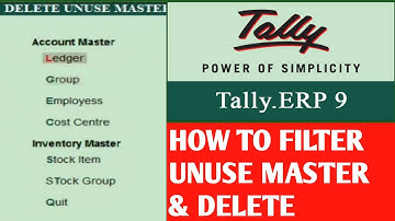 how to filter & delete unuse master