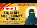 English semester-3 full subject overview &amp; important questions💯✅/O.U/ Sem-3 backlog english 2026