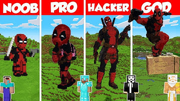 DeadPool Statue Build Battle Challenge - Noob vs Pro vs Hacker vs God - Minecraft Animation